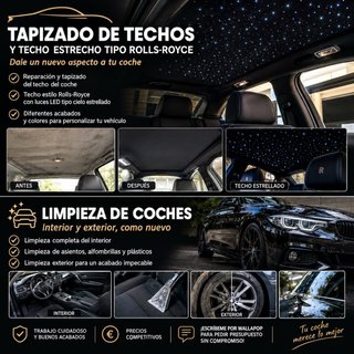TAPIZADO DE TECHOS Y LIMPIEZA DE COCHES