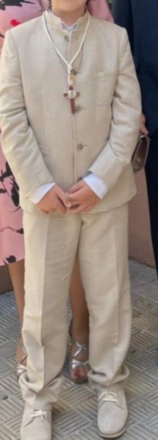 Traje lino comunión/ceremonia niño. Talla 13 años.