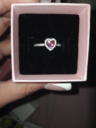 Anillo Pandora Corazón Rosa Talla 52