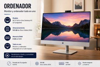 Se vende ordenador HP All-in-One 27-cr0041ns de 27