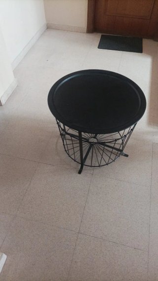 Tavolo ausiliario rotondo nero
