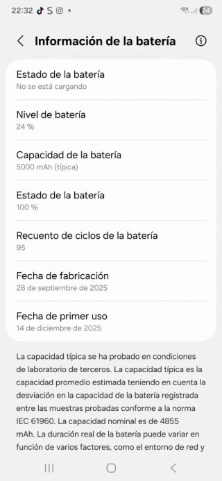 Samsung S25 Ultra - Batería 5000 mAh