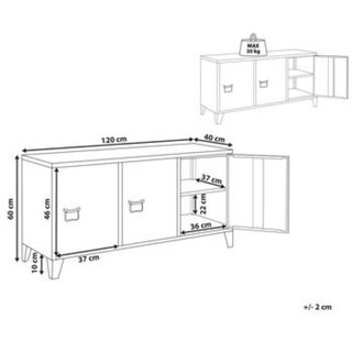 Mueble bajo negro 3 puertas