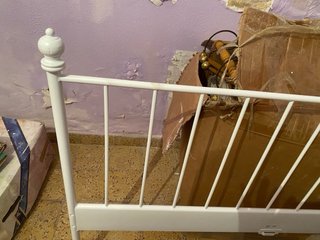 Cabecero in ferro battuto bianco 150cm