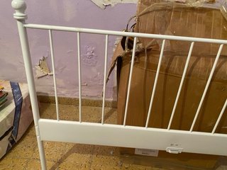 Cabecero in ferro battuto bianco 150cm
