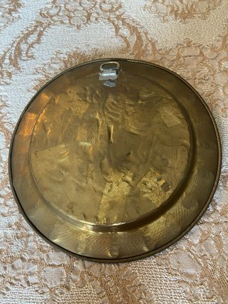 Set 3 piatti decorativi ottone e metallo