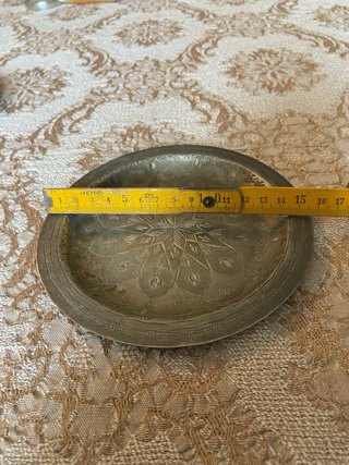 Set 3 piatti decorativi ottone e metallo