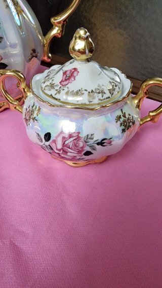 Set Tè Vintage Bavaria Porcellana Fiori Oro