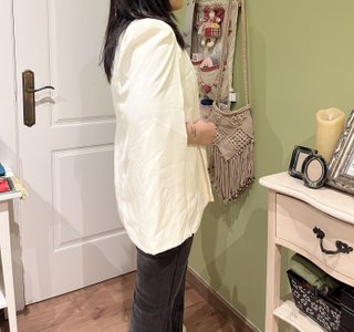 Blazer capa blanco mujer