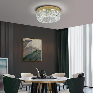 Lámpara Techo Cristal Dorada 50cm 3000-6500K