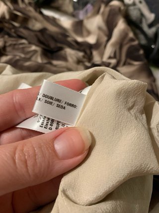 Falda Escada Seda Beige/Marrón