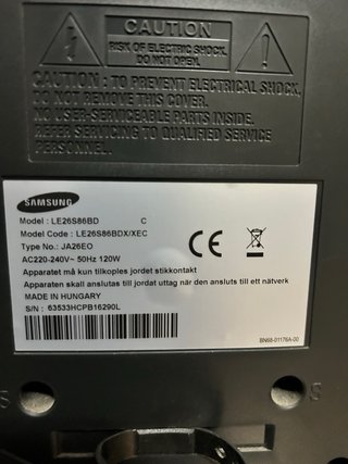 TV Samsung LCD LE26S86BD 26 pulgadas