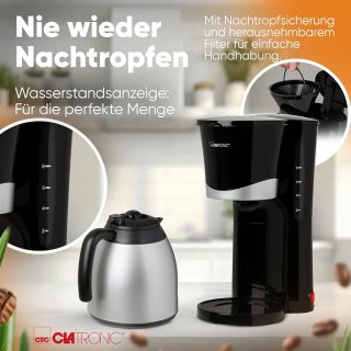 Cafetera Clatronic Negra con Jarra Térmica