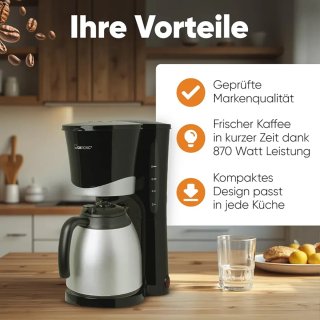 Cafetera Clatronic Negra con Jarra Térmica