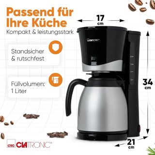 Cafetera Clatronic Negra con Jarra Térmica