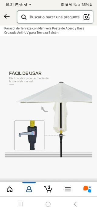 Parasol Semicircular A ESTRENAR alta calidad