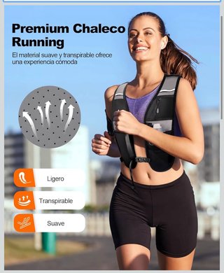 Chaleco deportivo gris y negro