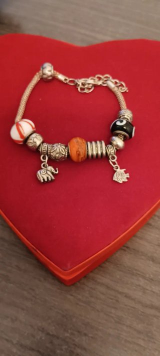 Pulsera Charm Elefante y Pez