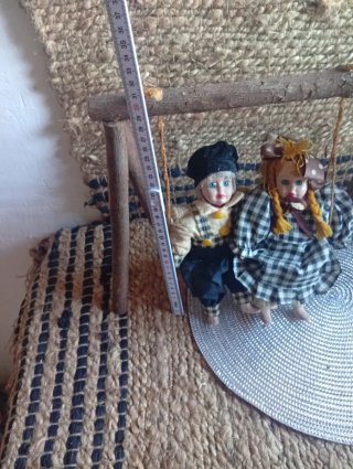 Muñeca antigua tela y porcelana