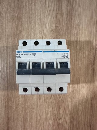 Hager MC 410A Interruptor Automático 10A 4 Polos
