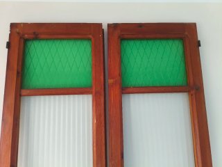 Puertas de madera con cristal