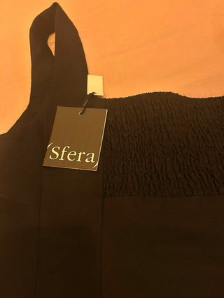 Top Sfera Negro Botones Talla S