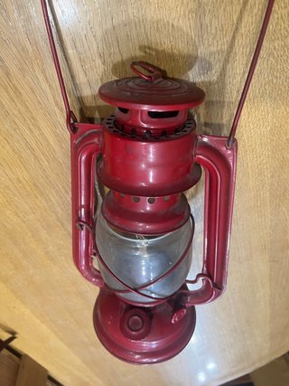Quinqué vintage Metalglobus rosso