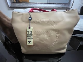 Bolso Privata Beige Asas Rosa Nuevo