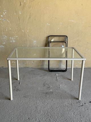 Mesa y Silla Stua Cristal y Metal