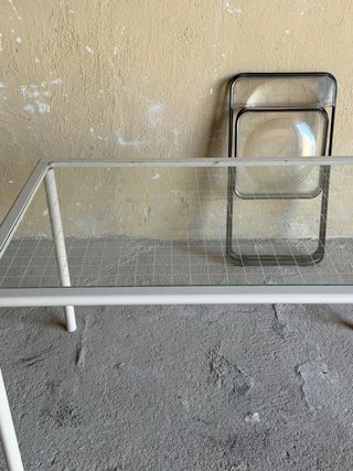Mesa y Silla Stua Cristal y Metal