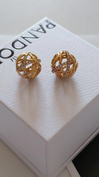 Charm Pandora  Líneas brillantes (oro rosa)