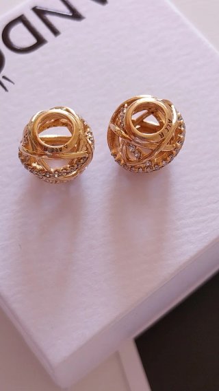 Charm Pandora  Líneas brillantes (oro rosa)