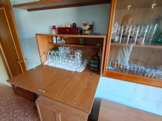 Mueble modular vintage madera y cristal