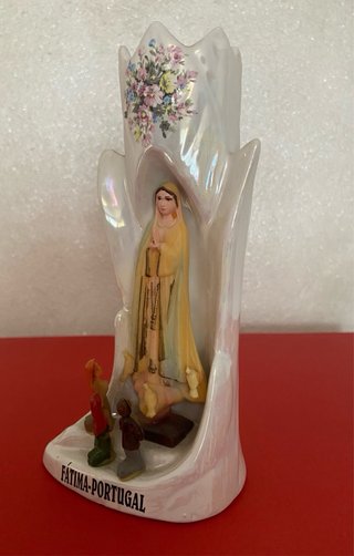 Statua souvenir Madonna di Fátima – ceramica perla