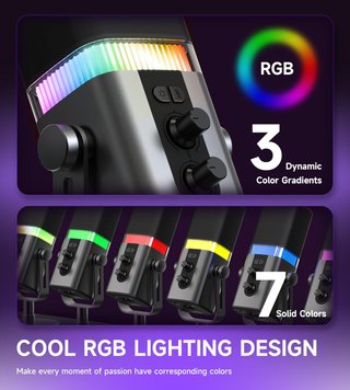 NUEVO Micrófono Podcast XLR USB RGB Profesional