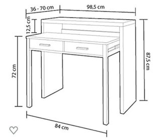 Mesa escritorio abatible blanca y madera