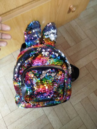 Mochila lentejuelas orejas conejo
