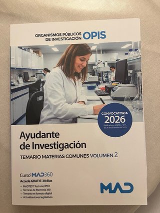Libros Oposiciones Ayudante de Investigación 2026