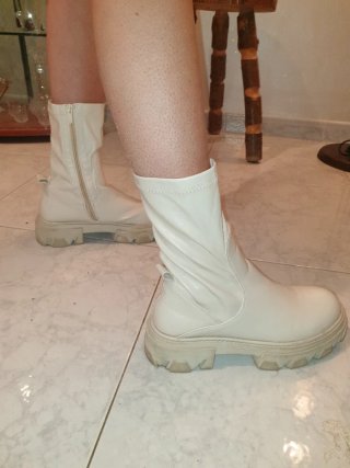 Stivali bianchi con zip