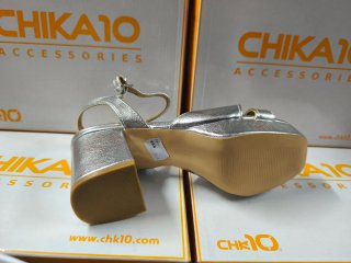 Sandalias Chika10 Plataforma Tacón Plata