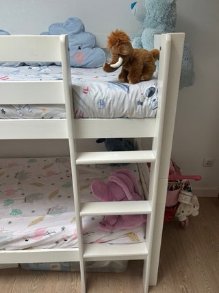 Litera infantil madera blan. + 2colchones 80/180cm