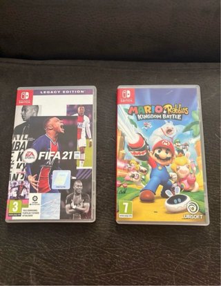 Juegos Nintendo Switch FIFA 21 y Mario Rabbids