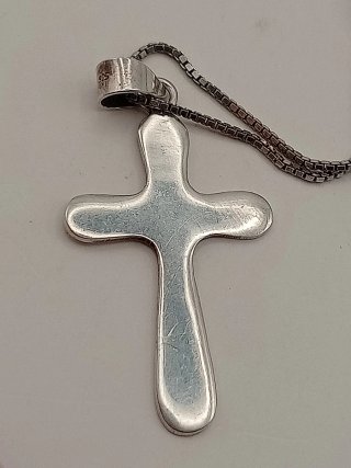 Collana uomo unisex donna argento 925 croce latina