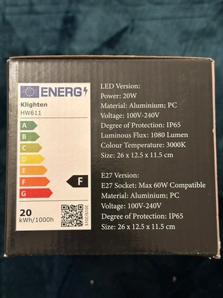 Precintado, Klighten Aplique Exterior LED, Negro