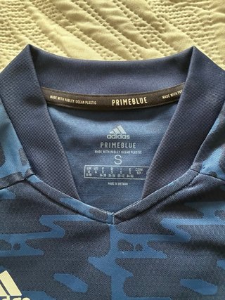 Maglietta Adidas Allenamento Calcio Fitness Blu