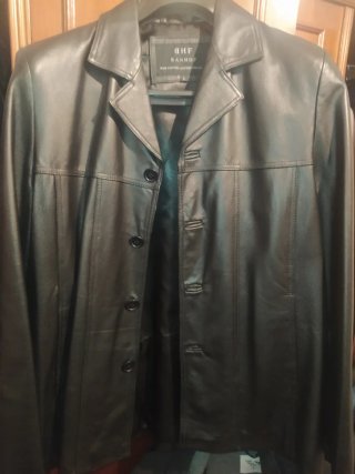 Cazadora Piel Banhof Negra Talla L
