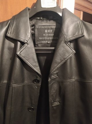 Cazadora Piel Banhof Negra Talla L