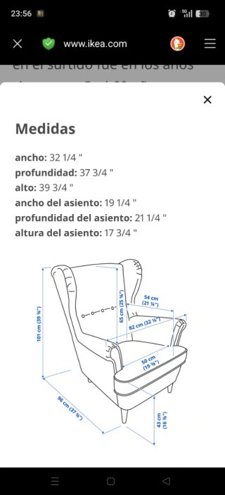 Sillón de orejas STRANDMON IKEA amarillo