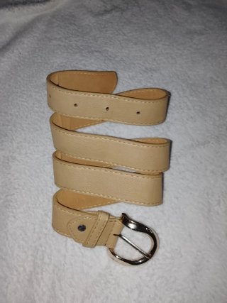 Cinturón Piel sintetica texturizada Beige Camel
