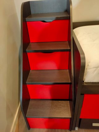 Cama 180x90 con cajones y escaleras